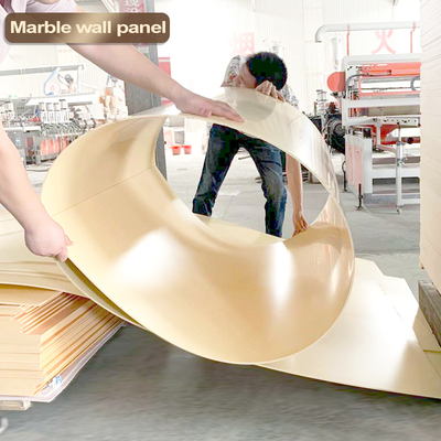 Kualitas Papan veneer kayu bambu Marmer Papan dinding marmer dekoratif interior Pabrik