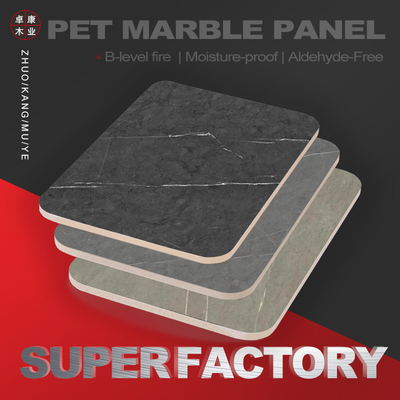 Kualitas Panel Marmer PVC Ukuran Kustom Panel Dinding Arang Bambu dengan Sambungan Profil Logam Pabrik