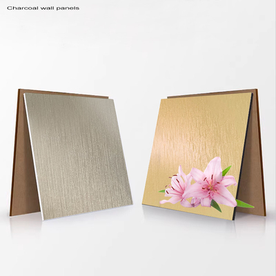 Kualitas Karbon Crystal Board Fireproof Bamboo Charcoal Metal Board Veneer Pabrik