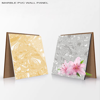 Kualitas Modern menarik 5MM High Gloss Wall Marble Panel Untuk Interior PVC Marble Sheet Pabrik