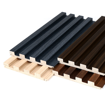 Kualitas Solid Wood Grille Grooved WPC Fluted Panel Eksterior OEM ODM Pabrik