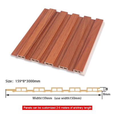 Kualitas Bamboo Charcoal Thermoplastics WPC Panel Kayu Slat 1220*2440*5mm Pabrik