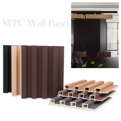 Kualitas Moth Proof Kayu Plastik Grille WPC Fluted Panel Eksterior Pabrik