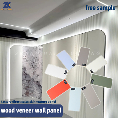 Kualitas Tekstur Kulit Dekorasi Padat Bambu Batubara Paneler Veneer Kayu Modern Pabrik