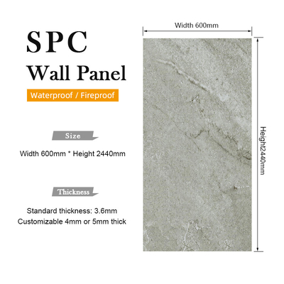 Kualitas B1 Fireproof Stone Plastic Composite SPC Wall Panel Untuk Kamar Mandi Pabrik