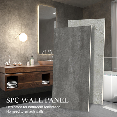 Kualitas B1 Fireproof Stone Plastic Composite SPC Wall Panel Untuk Kamar Mandi Pabrik