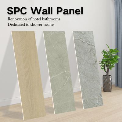 Kualitas Panel Dinding Komposit Plastik Batu SPC Untuk Kamar Mandi Dan Toilet Desain Ubin Palsu Panel Dinding Pabrik