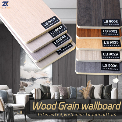 Kualitas Waterproof Dan Soundproof Kayu Grain Kayu Veneer PVC Panel Dinding Pabrik