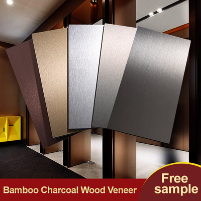 Kualitas Dekorasi Interior Panel Dinding Veneer Kayu Logam Veneer Kayu Arang Bambu Ramah Lingkungan Pabrik