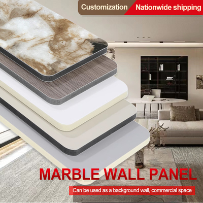 Kualitas Papan veneer kayu bambu Marmer Papan dinding marmer dekoratif interior Pabrik