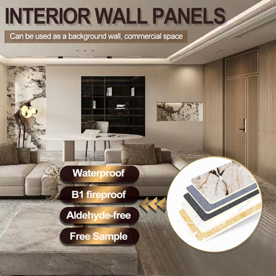 Kualitas Papan veneer kayu bambu Marmer Papan dinding marmer dekoratif interior Pabrik