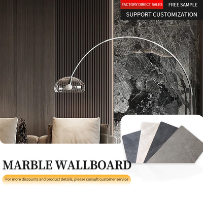 Kualitas Bamboo Charcoal PVC Marmer Wall Panel Sheet 1220*2440*8mm Pabrik