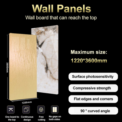 Kualitas High Density Minimalis Style Bambu Serat Kayu Veneer PET Panel dinding Marmer Pabrik