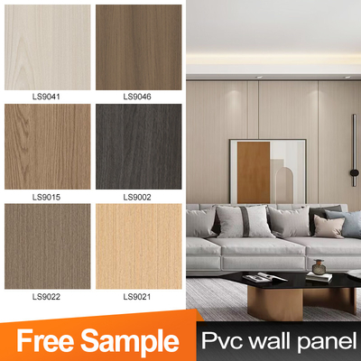 Kualitas 5mm Papan Dinding Kayu Biji PVC Fleksibel Panel Dinding Dekoratif Bambu Batubara Pabrik