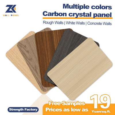 Kualitas 2.44m Bamboo Batubara Wallboard Modern Ringan Mewah PVC Karbon Crystal Wallboard Pabrik