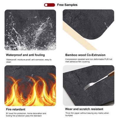 Kualitas Tingkat B Fire Rating Bamboo Charcoal Wall Board untuk Dekorasi Mewah Modern Pabrik