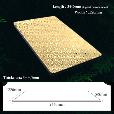 Kualitas Panel Veneer Kayu Co-Extruded Arang Bambu Mosaik Logam Emas Produk Baru Berkualitas Tinggi Pabrik