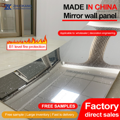 Kualitas Panel Dinding Kayu Cermin Dekoratif Interior 5mm Panel Dinding PVC Pabrik