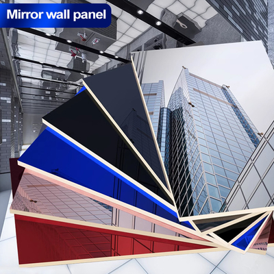Kualitas Panel Dinding Kayu Cermin Dekoratif Interior 5mm Panel Dinding PVC Pabrik