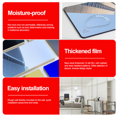 Kualitas Panel Dinding Kayu Cermin Dekoratif Interior 5mm Panel Dinding PVC Pabrik