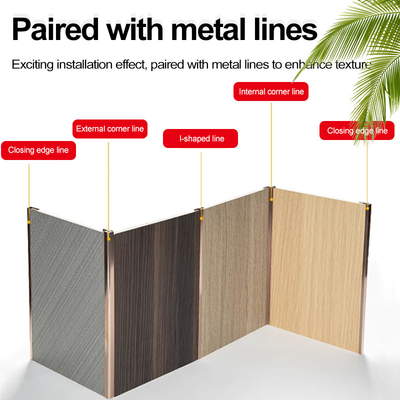 Kualitas Panel Dinding PVC Arang Bambu Veneer Kayu Butir Kayu 5MM 8MM Pabrik