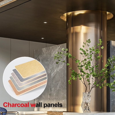 Kualitas Karbon Crystal Board Fireproof Bamboo Charcoal Metal Board Veneer Pabrik