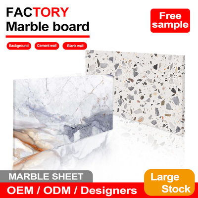 Kualitas Lingkungan Ramah Bambu Batubara Kayu Veneer Interior PET Panel dinding Marmer Pabrik