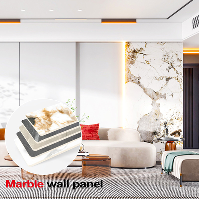 Kualitas Papan Dinding Dekoratif Tekstur Marmer PET Veneer Kayu Arang Bambu Panel Dinding PVC Pabrik