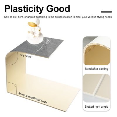 Kualitas Lembaran Marmer PVC Mewah Modern Veneer Kayu Arang mboo Dekorasi Pabrik