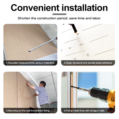 Kualitas Lembaran Marmer PVC Mewah Modern Veneer Kayu Arang mboo Dekorasi Pabrik