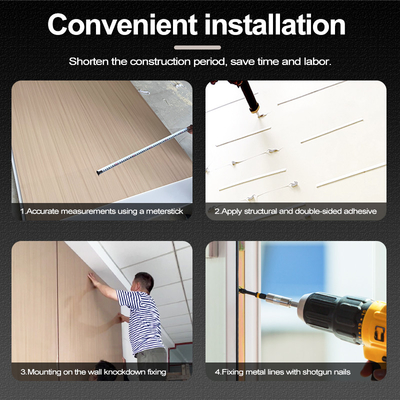 Kualitas Panel Dinding 3D Serat Arang Bambu Ripple Air PET Veneer Kayu PVC Papan Busa Pabrik