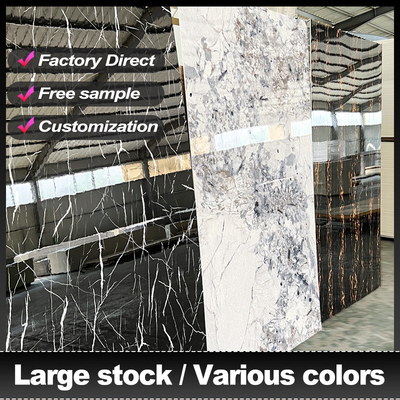 Kualitas 5MM Bambu Batubara Kayu Veneer Tinggi Glossy 3D Disesuaikan Printing Marble Sheet Pabrik