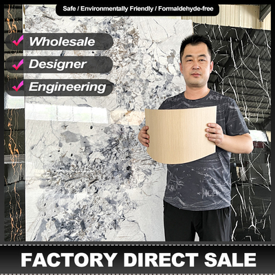 Kualitas 5MM Bambu Batubara Kayu Veneer Tinggi Glossy 3D Disesuaikan Printing Marble Sheet Pabrik