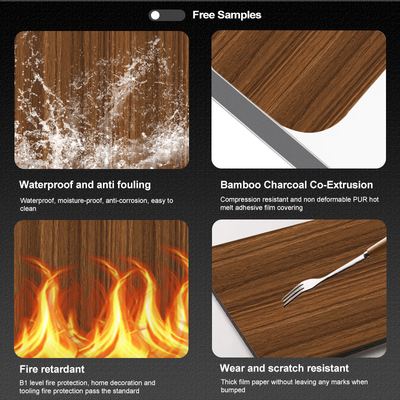 Kualitas 1.22m Lebar Panel Kayu Modern Panel Bambu Batubara Marmer Untuk Industri Perhotelan Pabrik