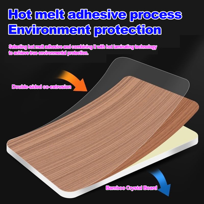 Kualitas PUR Glue Bamboo Charcoal Wood Veneer 5 / 8mm PET Bamboo Charcoal Board Pabrik