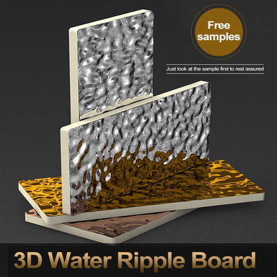 Kualitas Papan Dinding Gelombang Air 3D Tahan Air Mewah PVC Panel Dinding Interior Untuk Hotel Pabrik