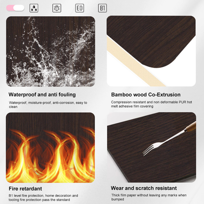 Kualitas Bambu Batubara Kayu Veneer Kayu Biji Kayu Batubara Papan Waterproof Pvc Panel Pabrik