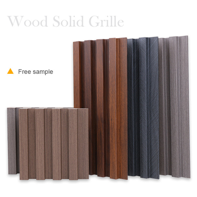Kualitas Solid Wood Grille Grooved WPC Fluted Panel Eksterior OEM ODM Pabrik