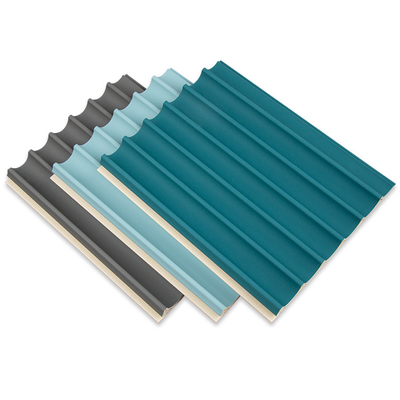 Kualitas Dekorasi 3D WPC Langit-langit Kayu Luar Ruang 15mm Round Grille Panel Pabrik