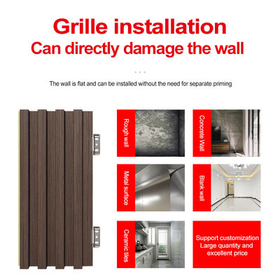 Kualitas Panel Dinding WPC Dekoratif Interior Panel Grill Kayu Solid 3D Pabrik