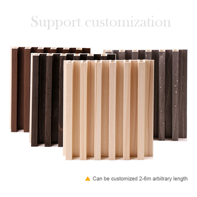 Kualitas Anti Korosi 3D Kayu Plastik Fluted Wall Panel Grille Pabrik