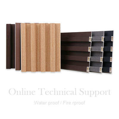 Kualitas Moth Proof Kayu Plastik Grille WPC Fluted Panel Eksterior Pabrik