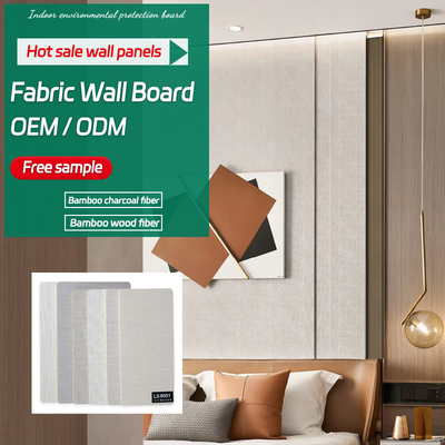 Kualitas Panel PVC Bertekstur Kain Veneer Kayu Serat Bambu Mewah Modern 8 Mm untuk Dinding Pabrik