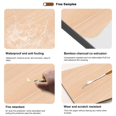 Kualitas Panel Kristal Bambu Dekoratif Interior Panel Kayu Butir Arang Bambu Veneer Kayu Pabrik