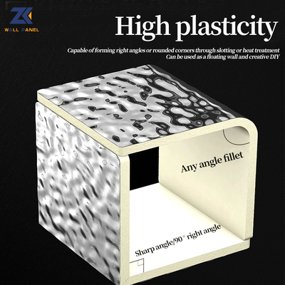 Kualitas PET 3D Water Ripple Wood Veneer 8mm Densitas Tinggi Bambu Batubara Panel Dinding Kayu Pabrik