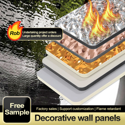 Kualitas Panel dinding dekoratif tahan air Pola gelombang air Bambu Batubara Panel veneer kayu Pabrik